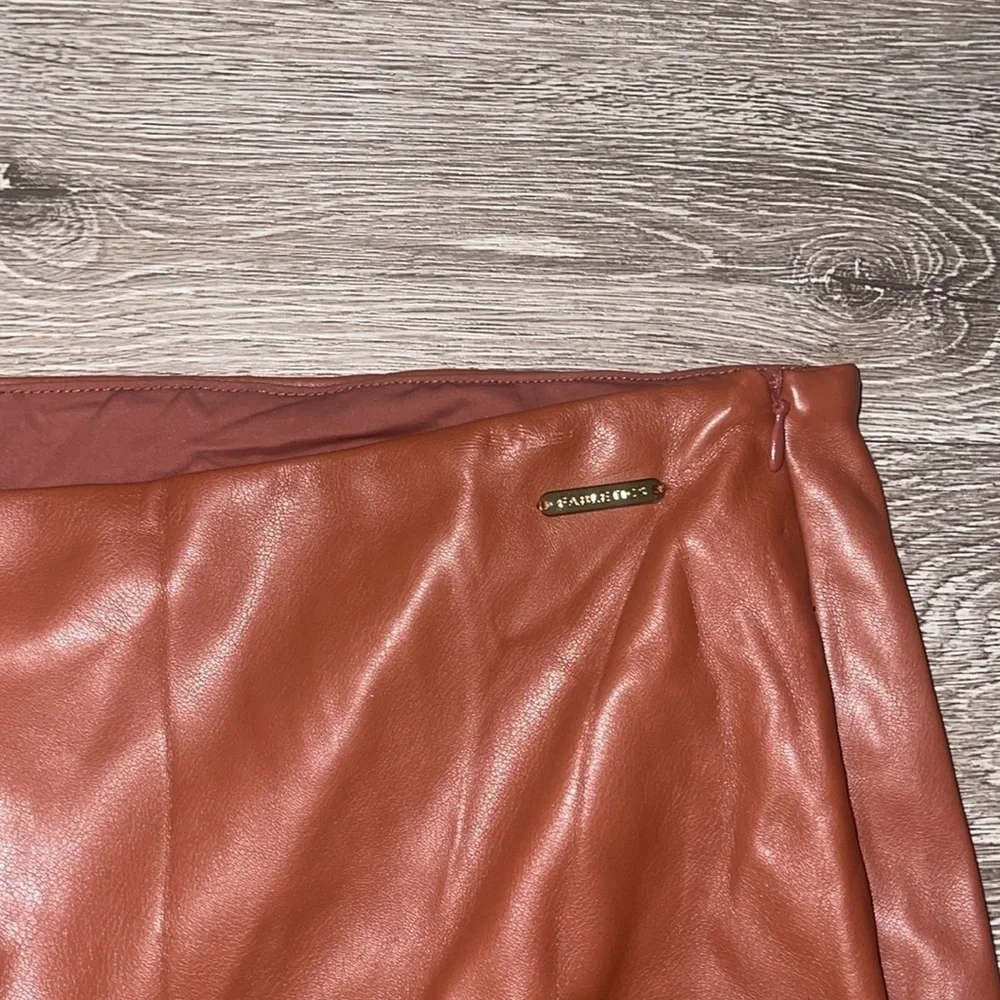 Fabletics Vegan Leather Leggings With Side Zipper Mahogany Size 4x Plus Size